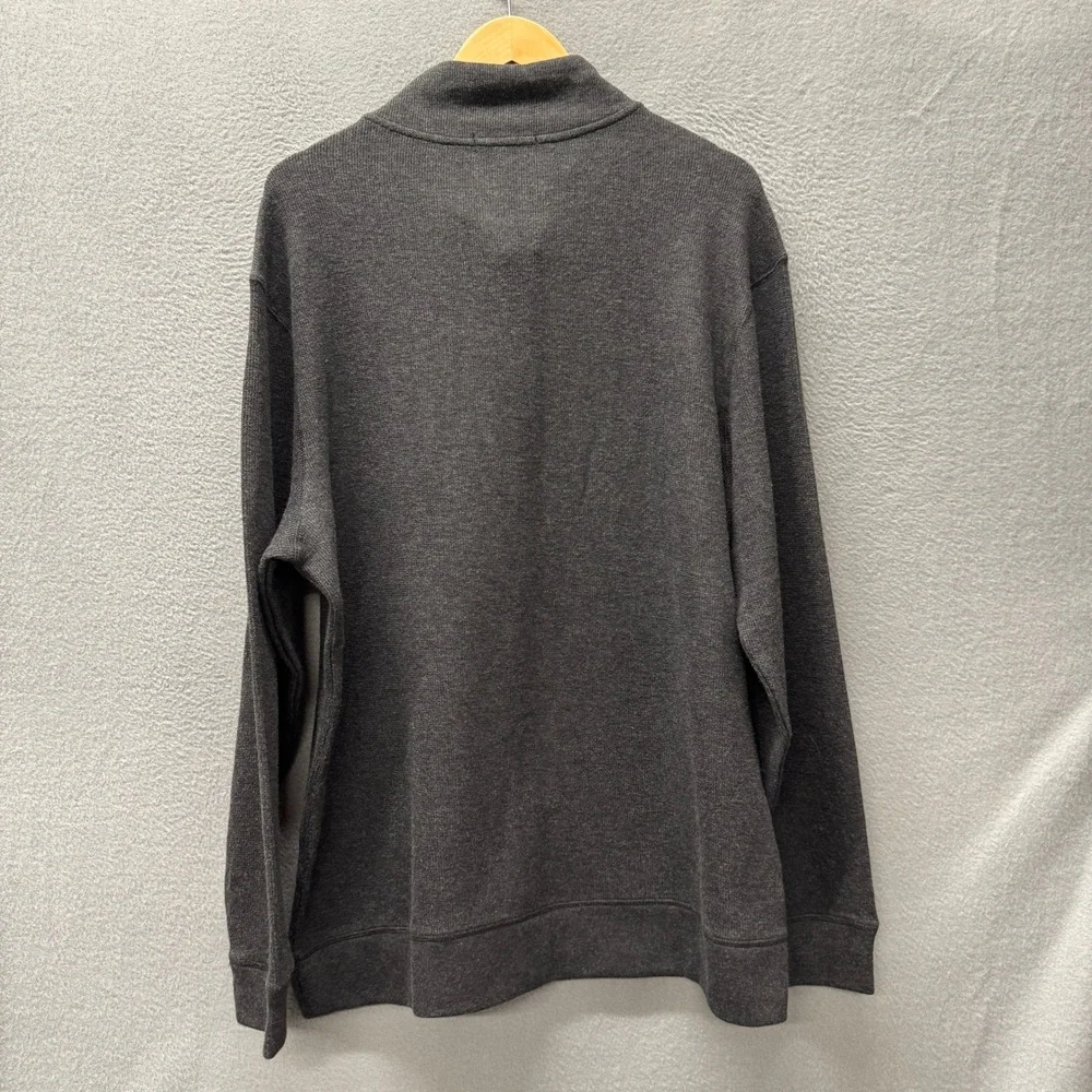 Banana Republic Pullover Mens XL Waffle Quarter Zip Pullover Black Sweater NEW